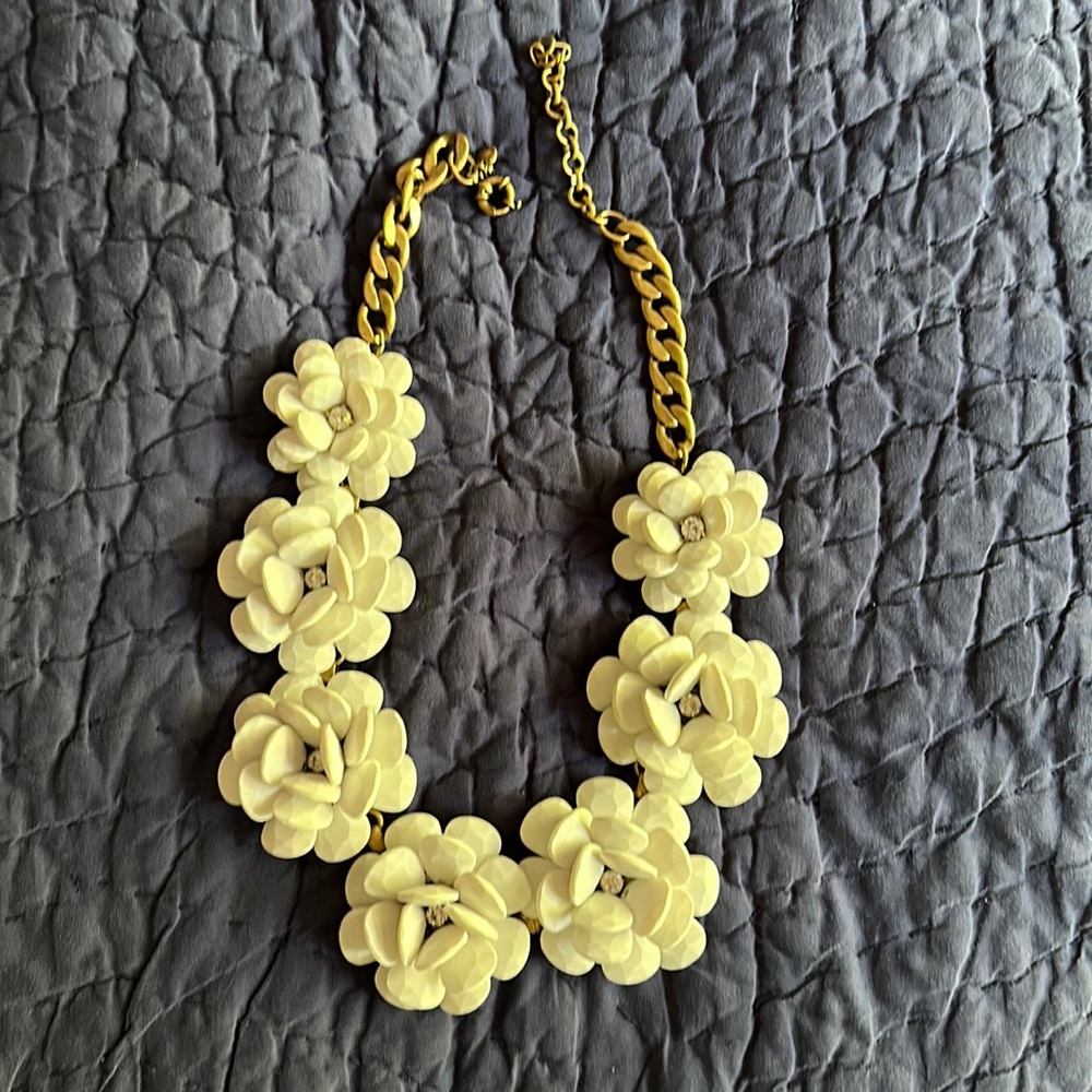 JCrew white floral necklace originally $158